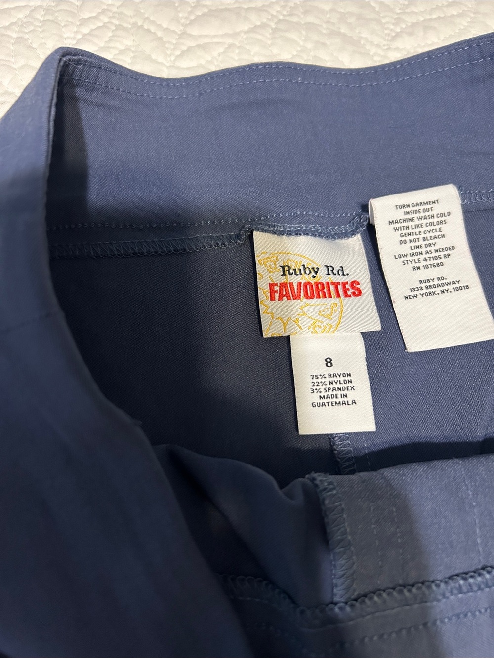 Ruby Rd. Navy Cropped Wide-Leg Pull-On Pants - Picture 2 of 3